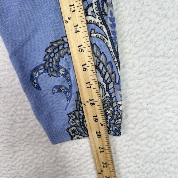 Talbots Audrey 100% Cashmere Sweater XL Blue Paisley Medallion - Picture 14 of 15